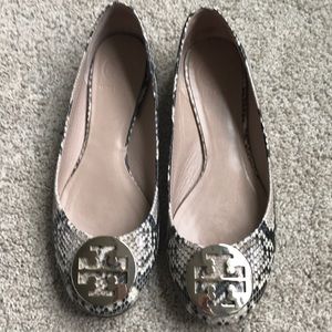Tory Burch snakeskin reva flat